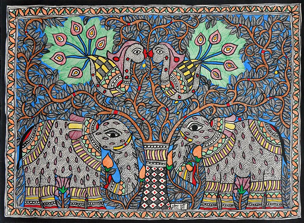 Local Tribal Artist-Traditional Art-Madhubani-11