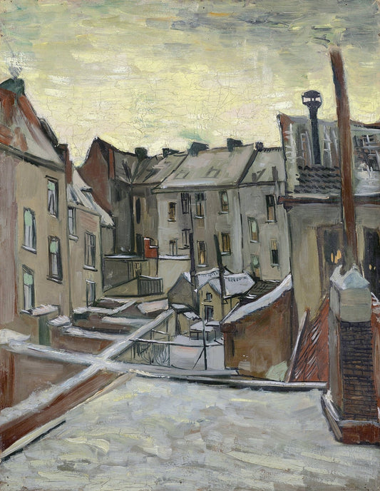 Backyards of Old Houses in Antwerp in the Snow, 1885