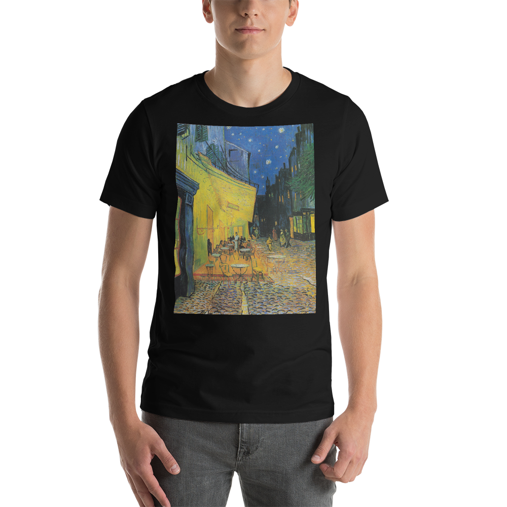 Cafe-Terrace-At-Night-Cotton-Art-Tee-For-Men