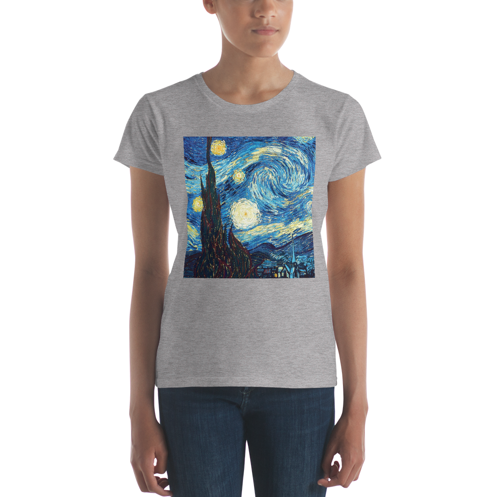 The-Starry-Night-Cotton-Art-Tee-For-Women