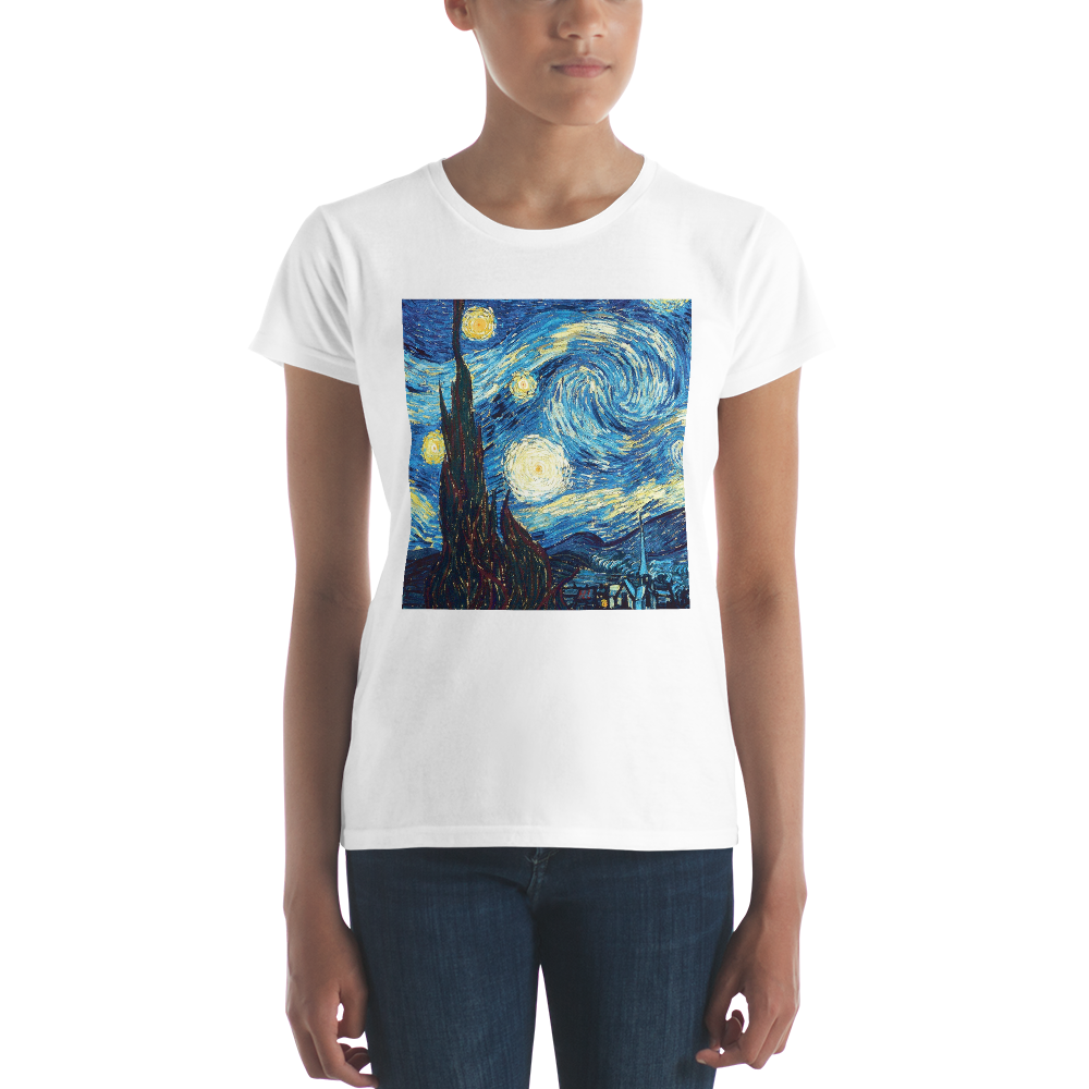 The-Starry-Night-Cotton-Art-Tee-For-Women