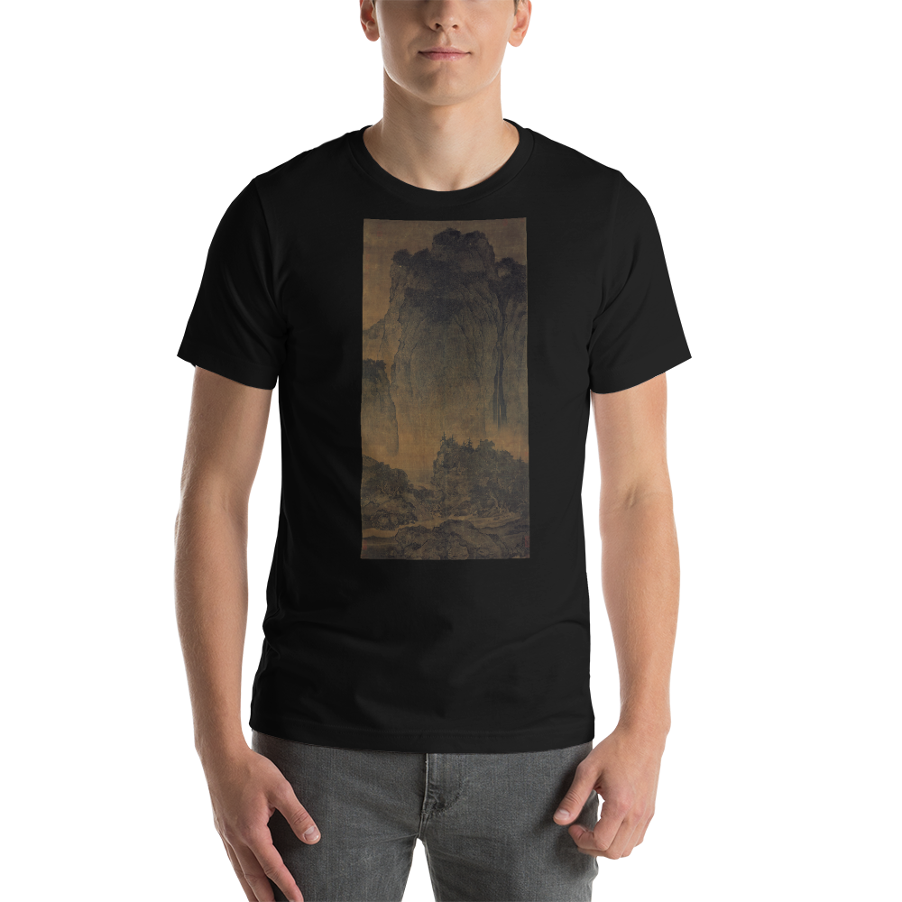 Travelers-Among-Mountains-And-Streams-Cotton-Art-Tee-For-Men