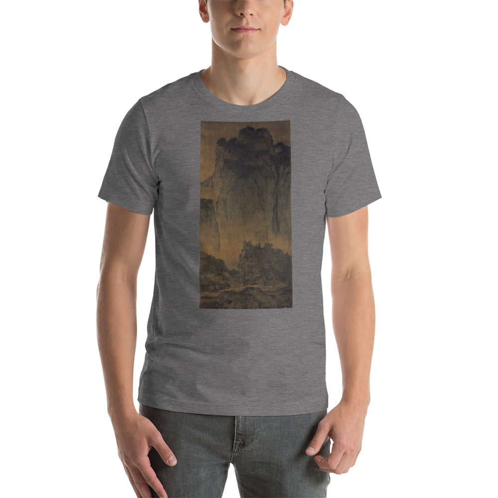 Travelers-Among-Mountains-And-Streams-Cotton-Art-Tee-For-Men