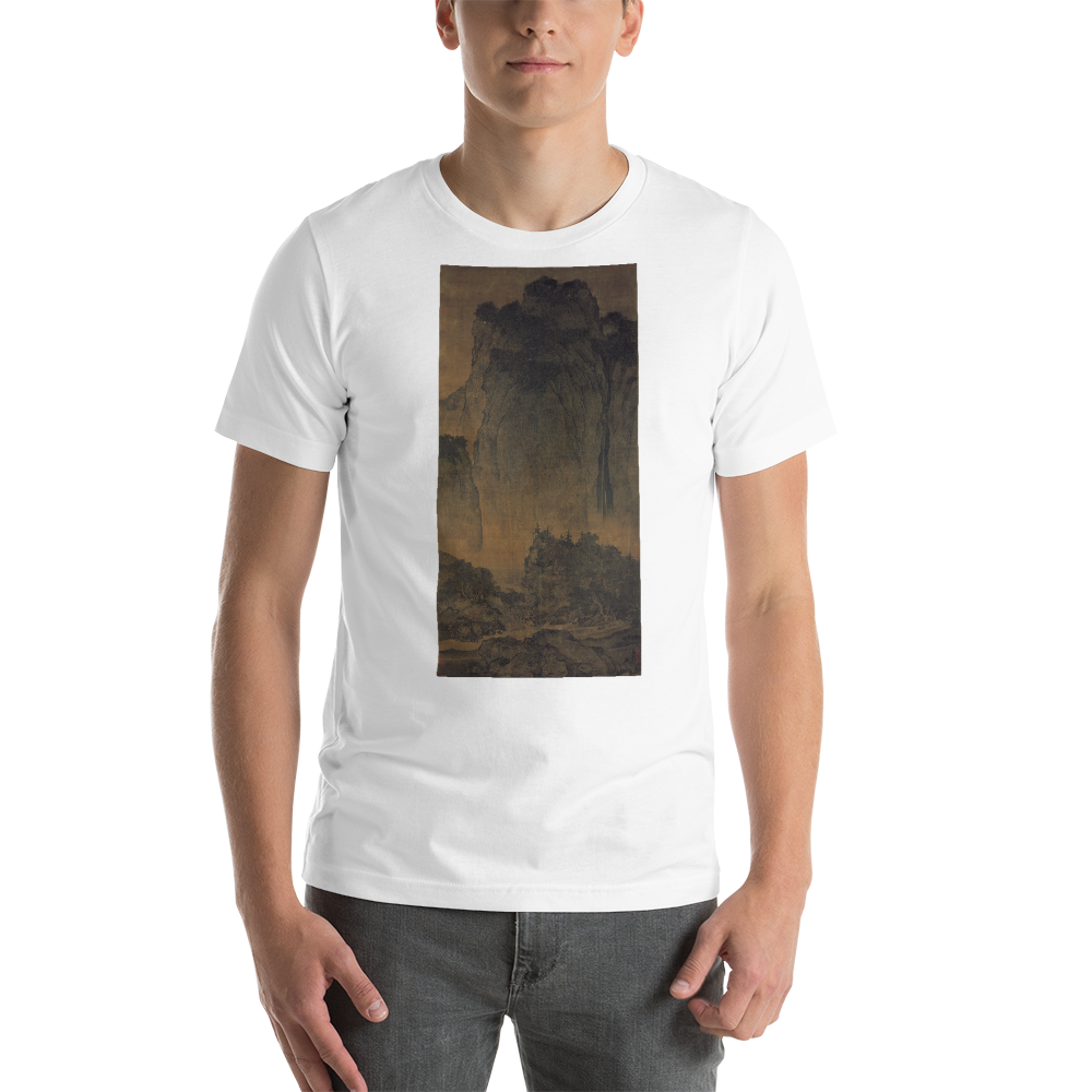 Travelers-Among-Mountains-And-Streams-Cotton-Art-Tee-For-Men