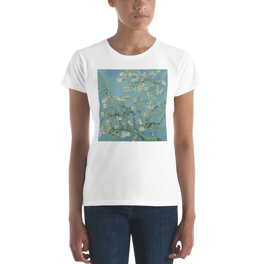 Almond-Blossoms-Cotton-Art-Tee-For-Women