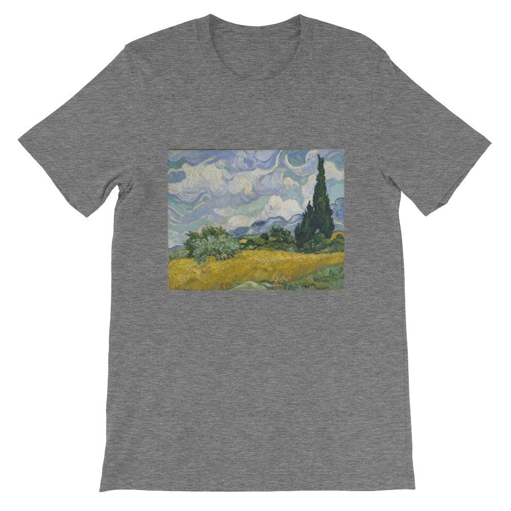 Wheat-Field-With-Cypresses-Cotton-Art-Tee-For-Men